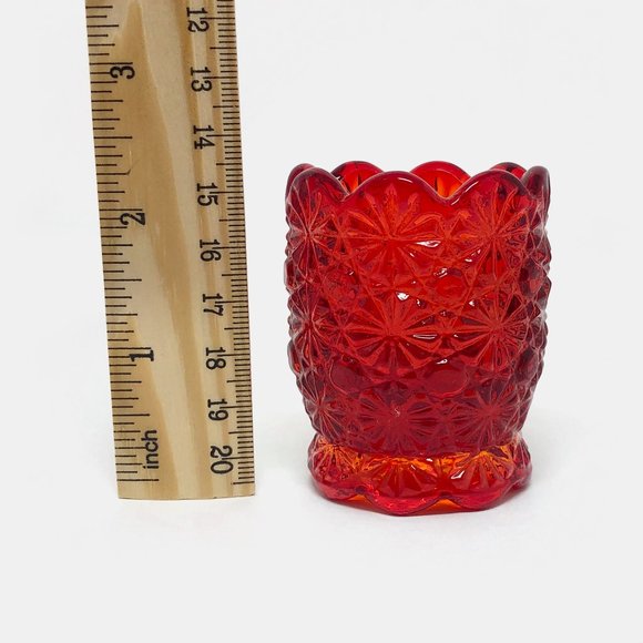 Vintage Daisy Button Amberina Toothpick Holder - Picture 2 of 2